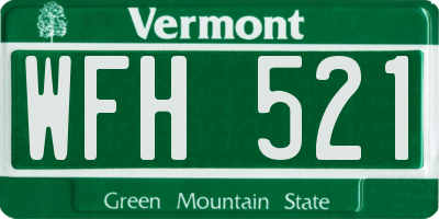 VT license plate WFH521