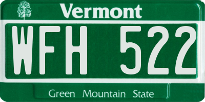 VT license plate WFH522