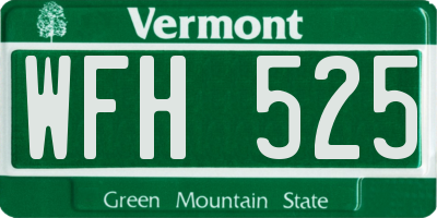 VT license plate WFH525