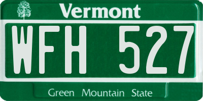 VT license plate WFH527