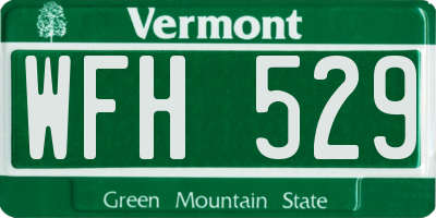 VT license plate WFH529