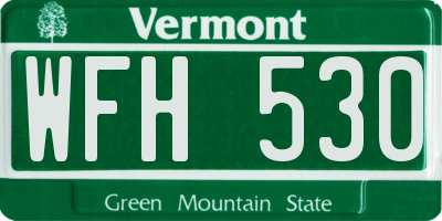 VT license plate WFH530