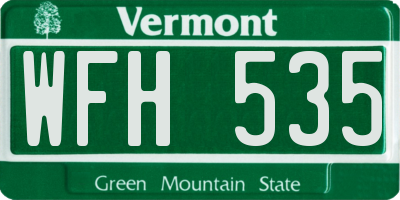 VT license plate WFH535