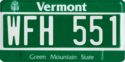 VT license plate WFH551
