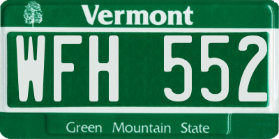 VT license plate WFH552