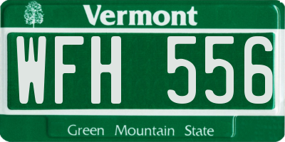 VT license plate WFH556
