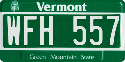 VT license plate WFH557