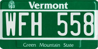 VT license plate WFH558
