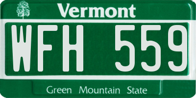 VT license plate WFH559
