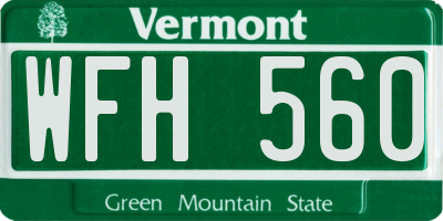 VT license plate WFH560