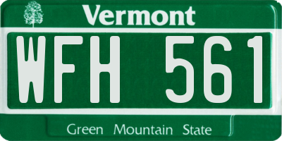 VT license plate WFH561