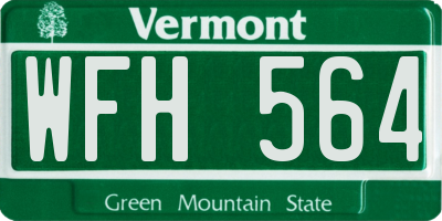 VT license plate WFH564