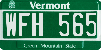VT license plate WFH565