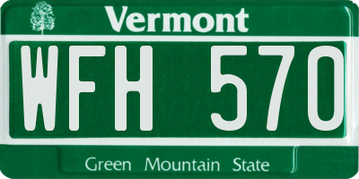 VT license plate WFH570