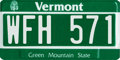 VT license plate WFH571