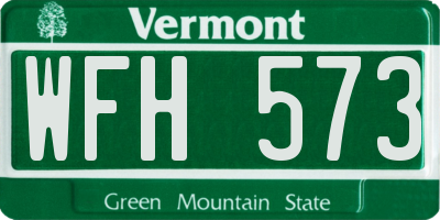 VT license plate WFH573