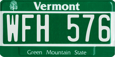 VT license plate WFH576