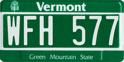 VT license plate WFH577