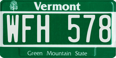 VT license plate WFH578