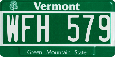VT license plate WFH579