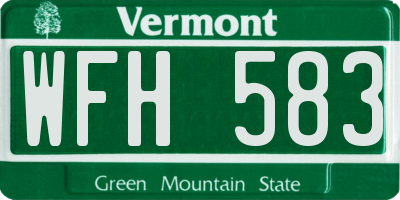 VT license plate WFH583