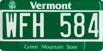VT license plate WFH584