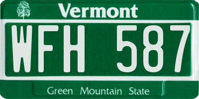 VT license plate WFH587