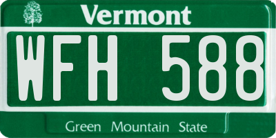 VT license plate WFH588