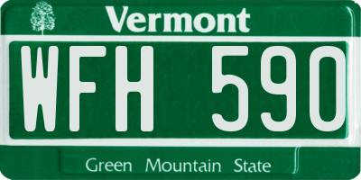 VT license plate WFH590