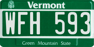 VT license plate WFH593