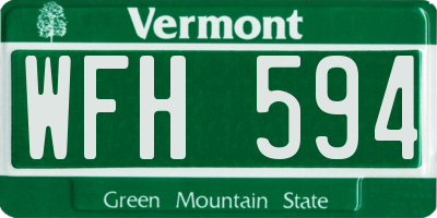 VT license plate WFH594