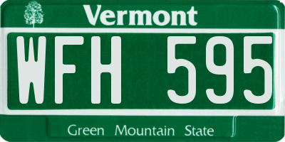 VT license plate WFH595