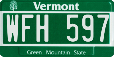 VT license plate WFH597