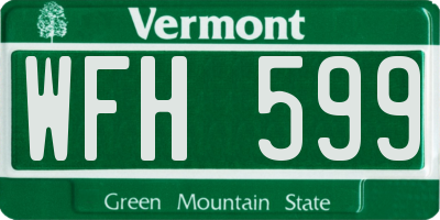 VT license plate WFH599