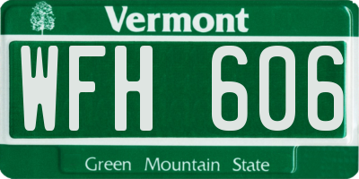 VT license plate WFH606
