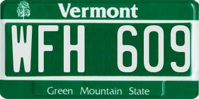 VT license plate WFH609