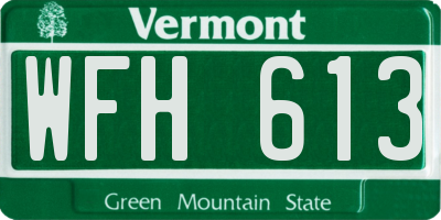 VT license plate WFH613