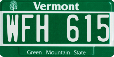 VT license plate WFH615