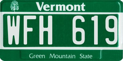 VT license plate WFH619