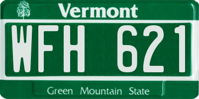 VT license plate WFH621
