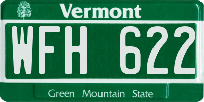 VT license plate WFH622