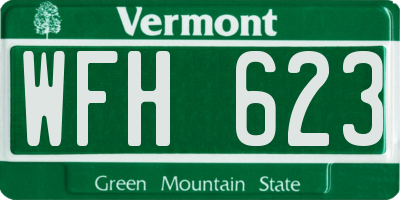 VT license plate WFH623