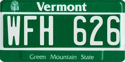 VT license plate WFH626