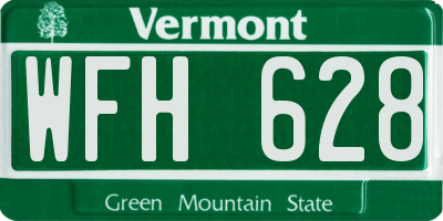 VT license plate WFH628