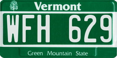 VT license plate WFH629