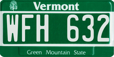 VT license plate WFH632