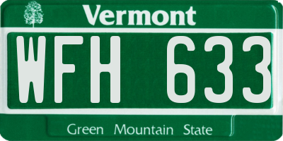 VT license plate WFH633