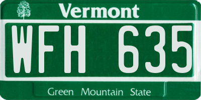 VT license plate WFH635