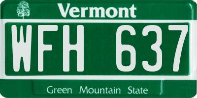 VT license plate WFH637