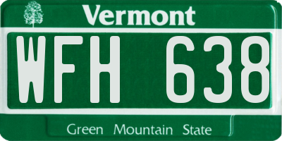VT license plate WFH638
